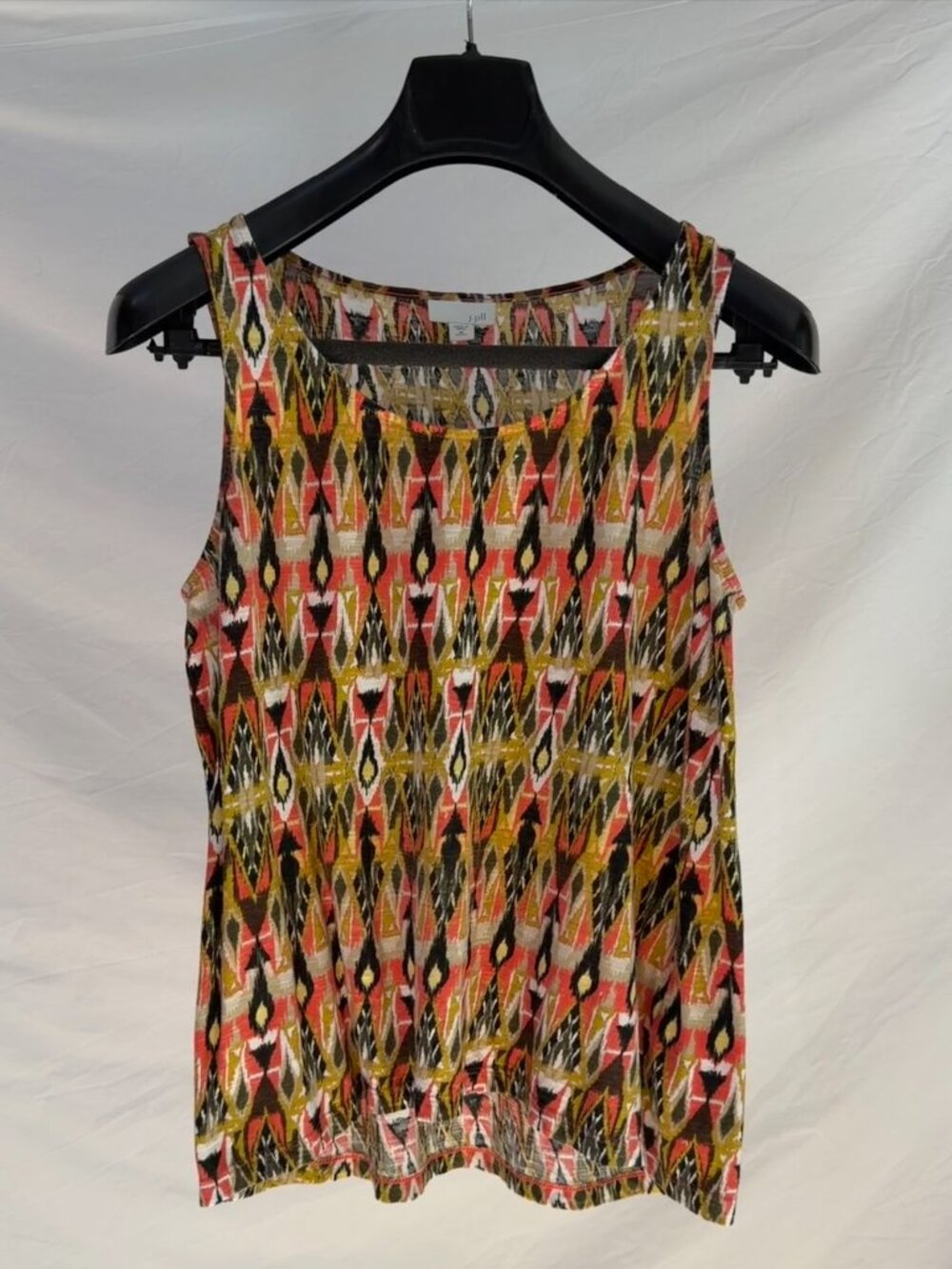 J.JILL Vibrant Multicolor Aztec-Inspired Print Cotton Tank Top Size MP